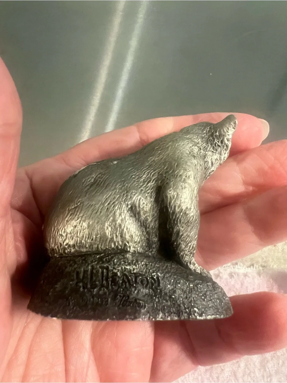 Heavy Small Pewter Bear Figurine